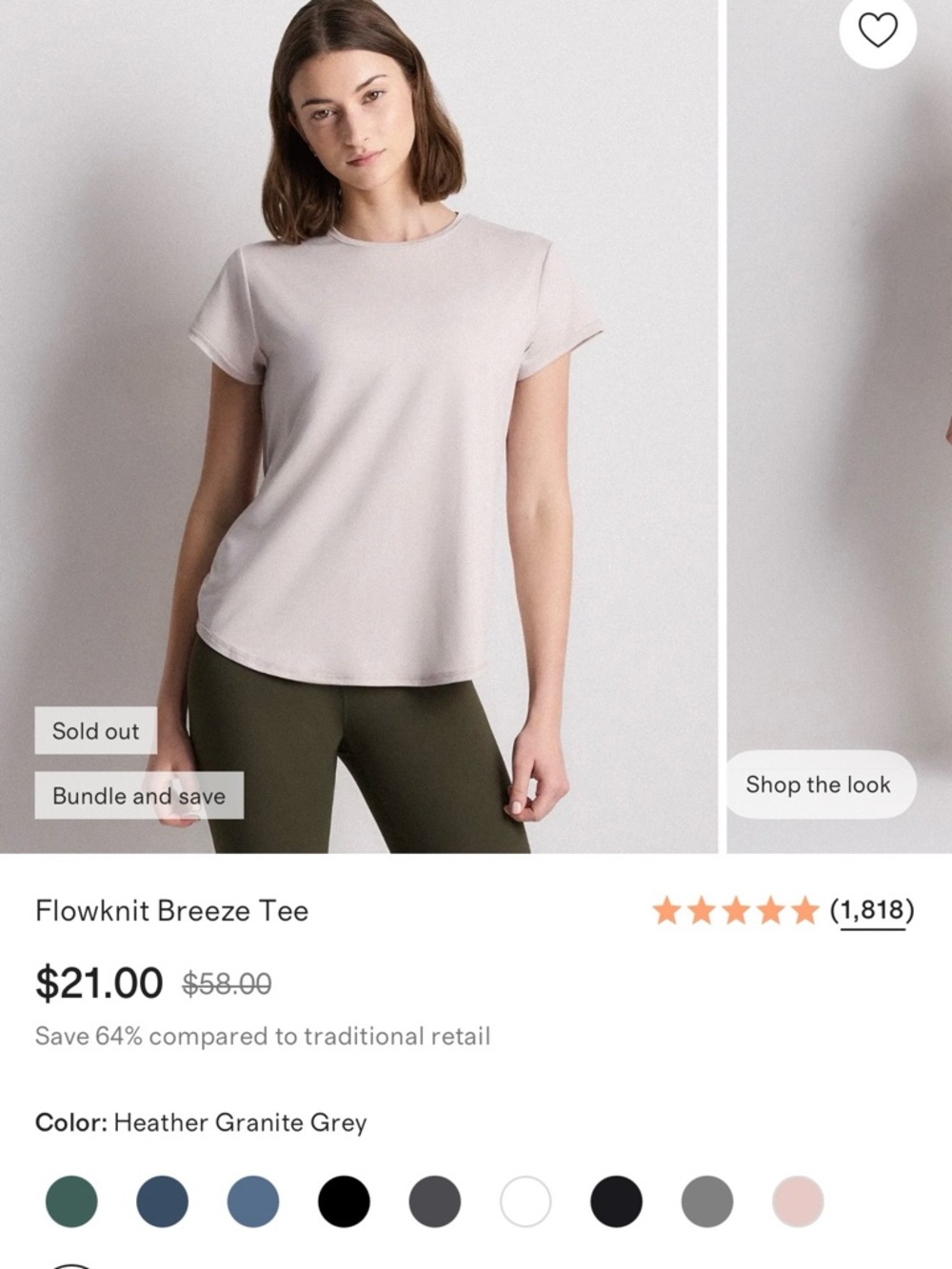 Quince Flowknit Breeze Tee — Heather Granite Grey